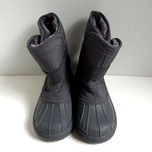 GRAY FAUX FUR LIINED BOOTS